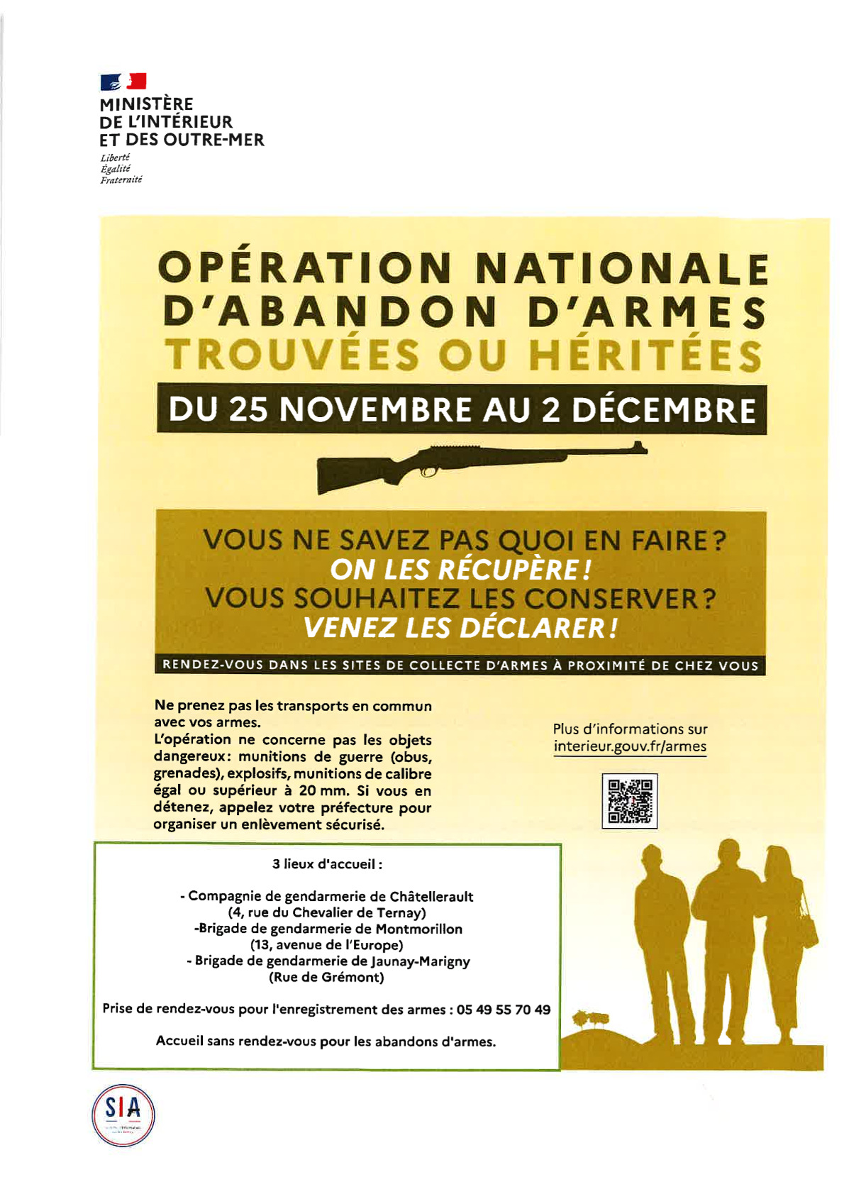 Lire la suite à propos de l’article OPÉRATION NATIONALE D’ABANDON D’ARMES