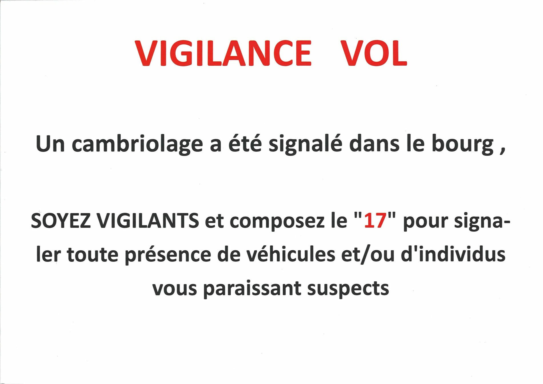 Lire la suite à propos de l’article VIGILANCE   VOL