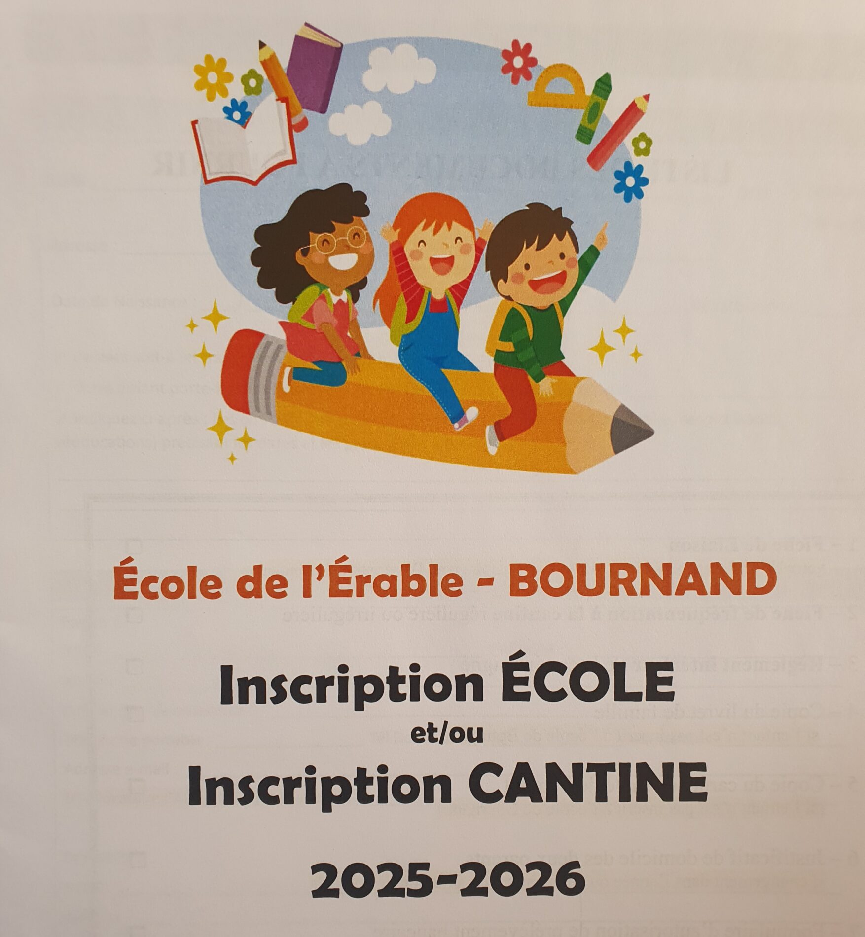 Lire la suite à propos de l’article Inscription Ecole de Bournand