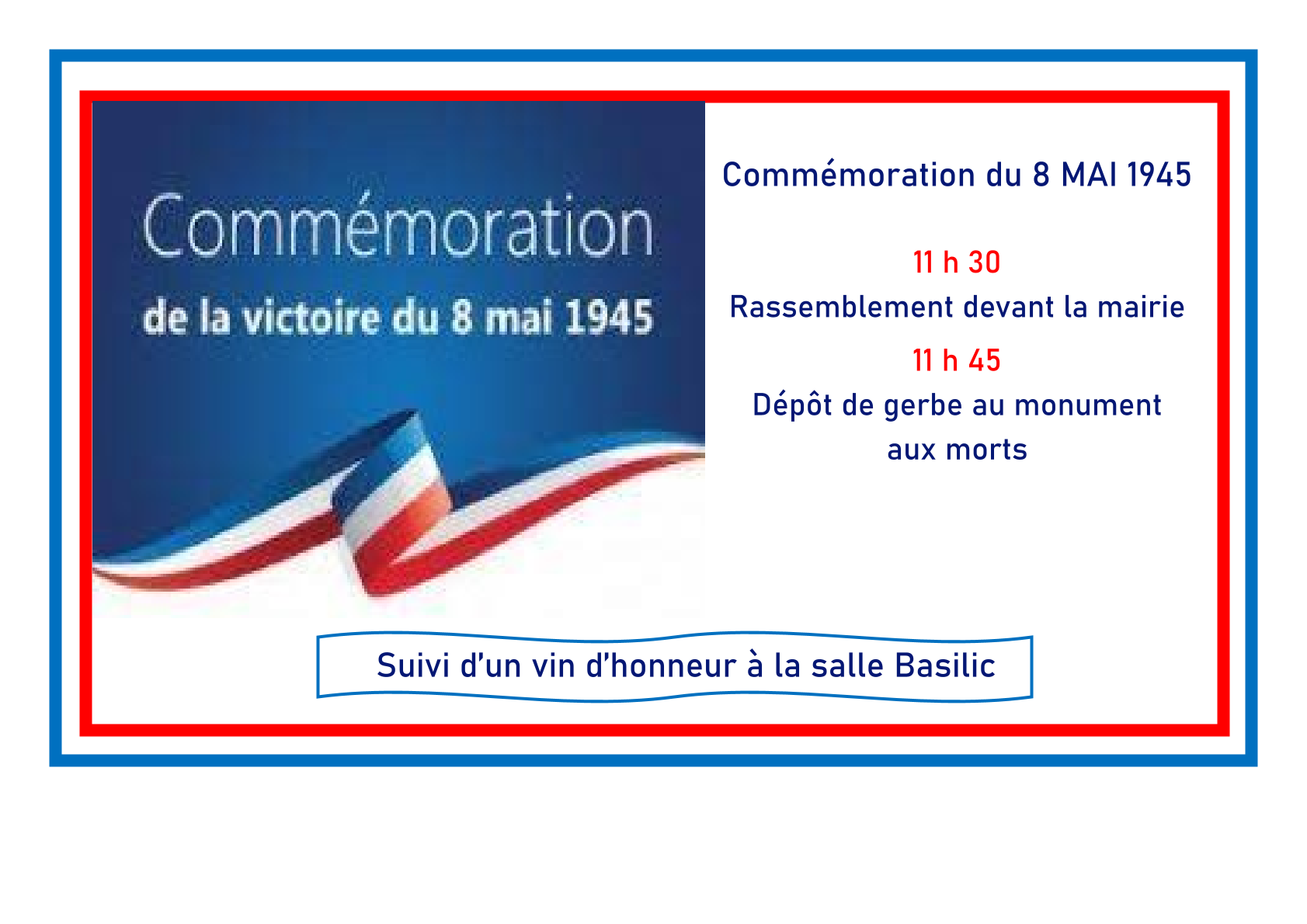 Lire la suite à propos de l’article Commémoration du 8 mai