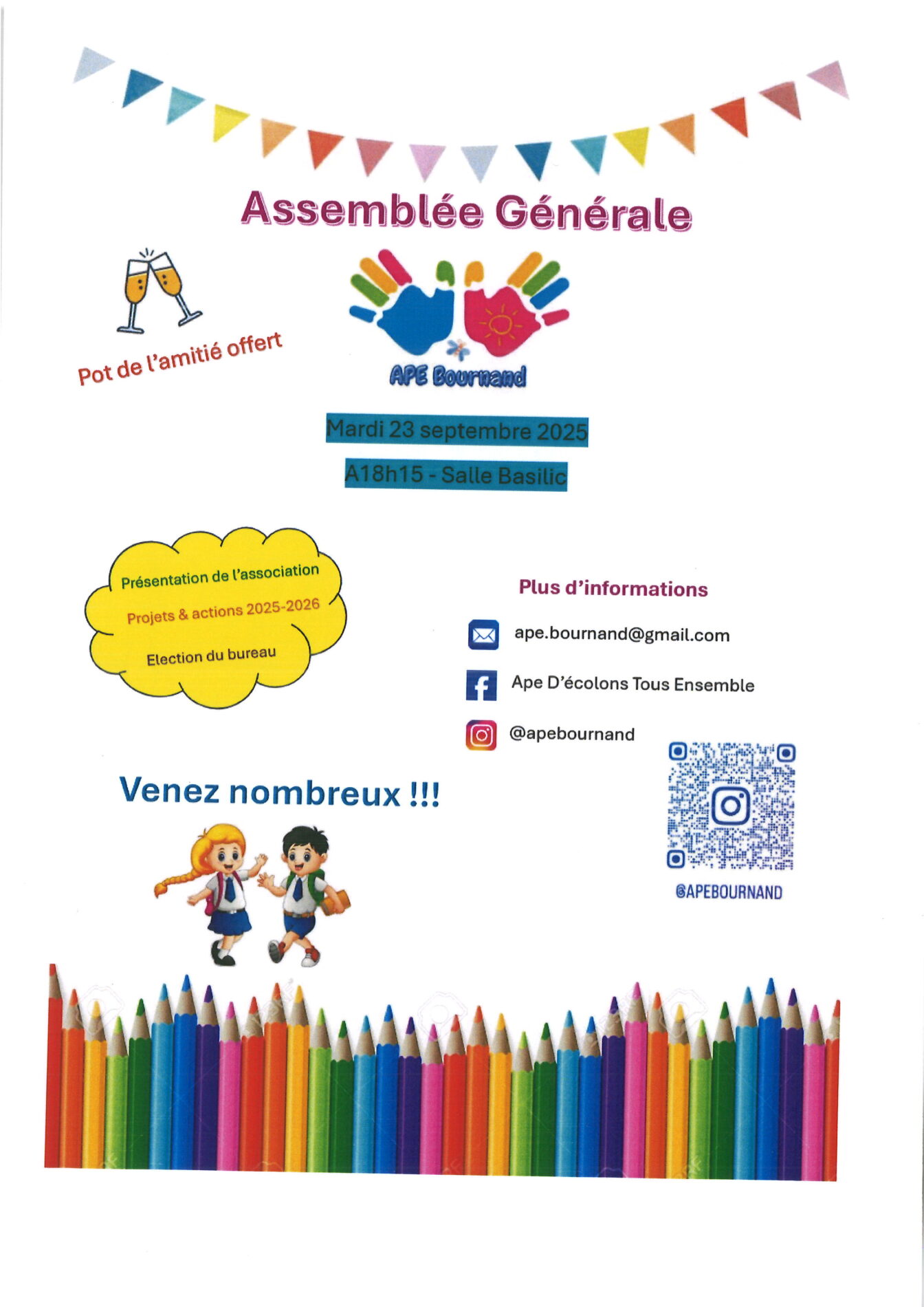 Lire la suite à propos de l’article Assemblée Générale de l’APE Bournand